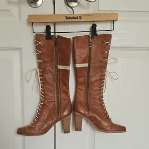 Timberland Brown Heeled Boots Victorian Style